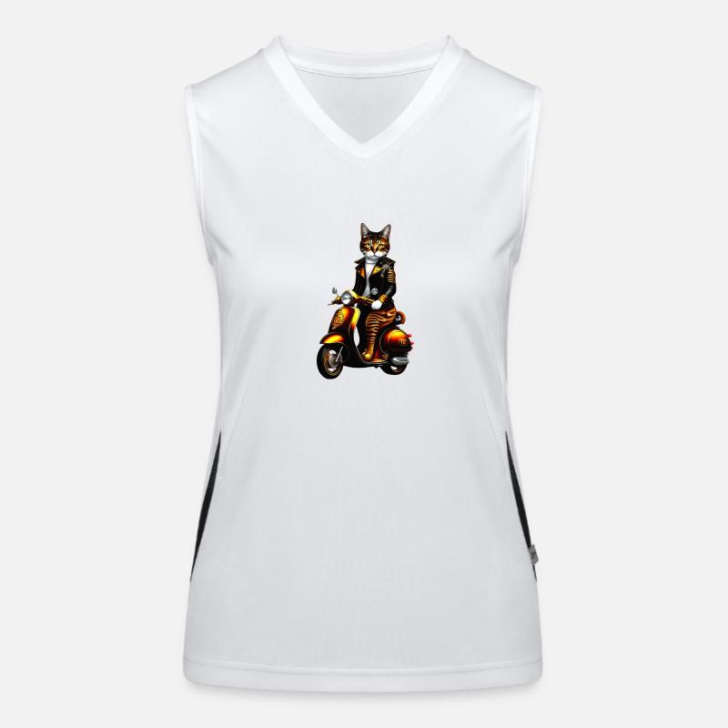Steampunk-Katze Funktionelles Kontrast-Tank Top für Frauen