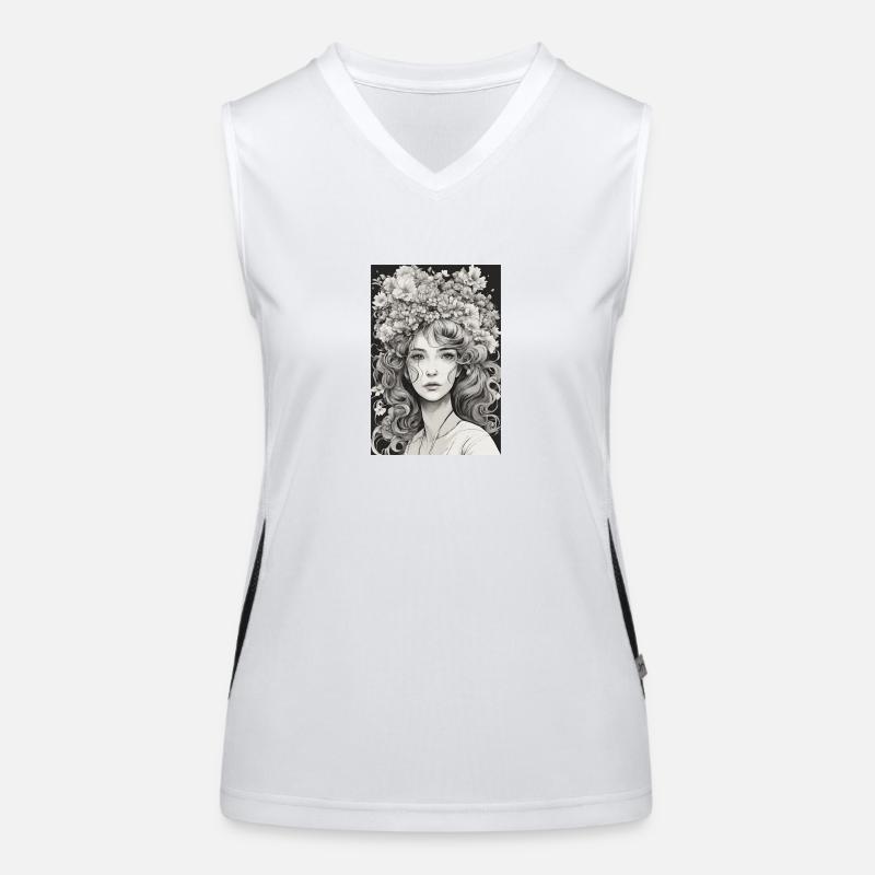 Blumenmädchen Funktionelles Kontrast-Tank Top für Frauen