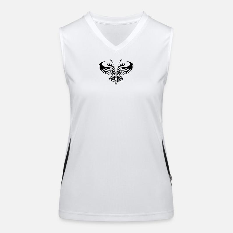 Schwarzer Schmetterling Funktionelles Kontrast-Tank Top für Frauen
