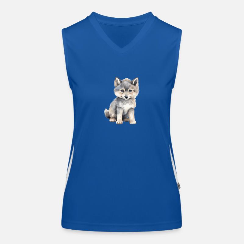 Wolfklasse Klassentier Wolf Funktionelles Kontrast-Tank Top für Frauen
