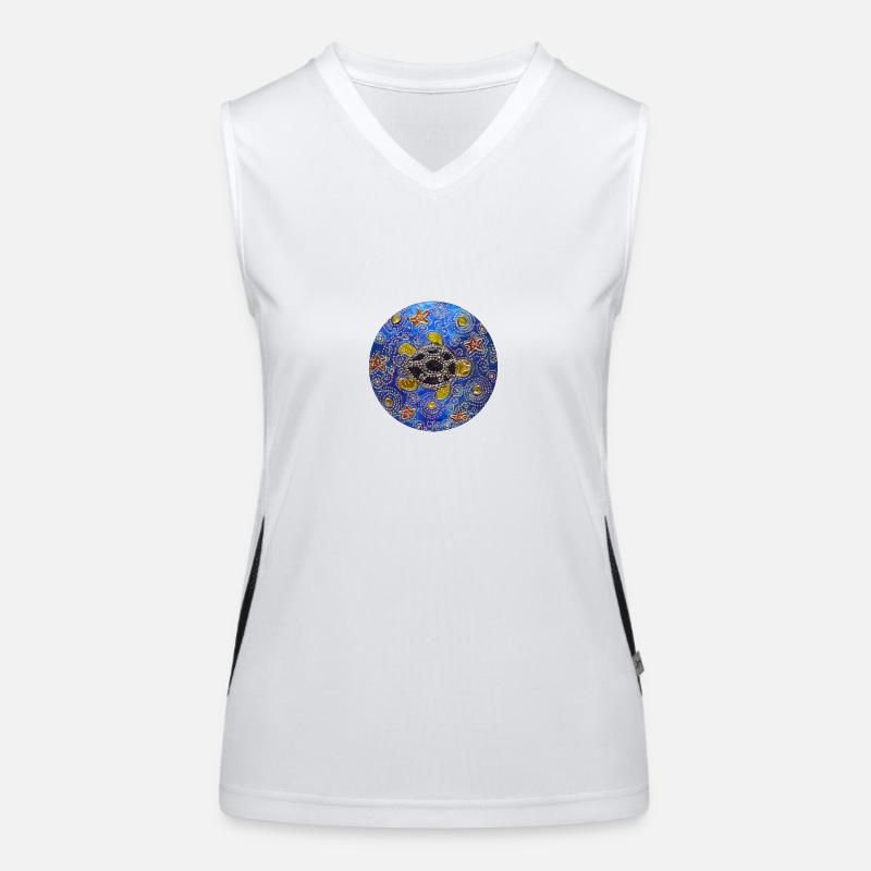 Modified blue cd turtle 1 Women's Functional Contrast Tank Top
