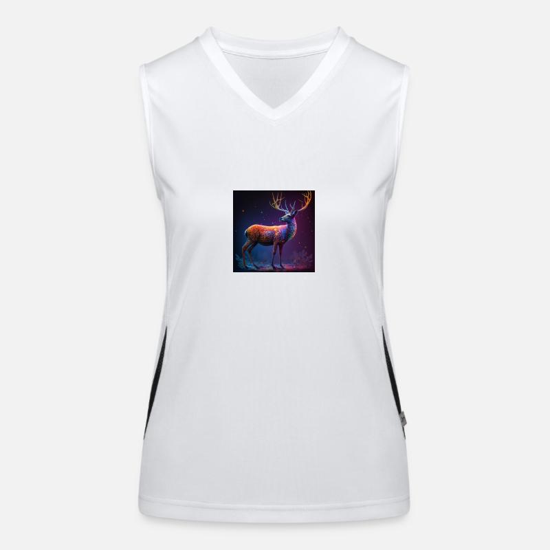 Colored deer, unique design Women's Functional Contrast Tank Top