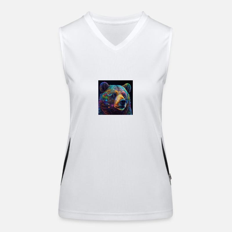 Farbiger Bär, einzigartiges Design Funktionelles Kontrast-Tank Top für Frauen
