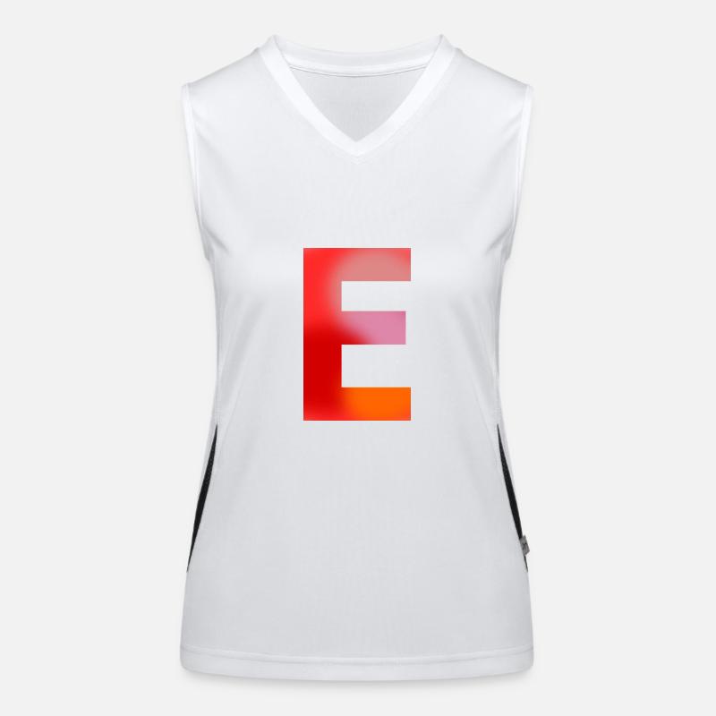 BUCHSTABE E Funktionelles Kontrast-Tank Top für Frauen