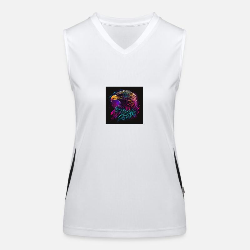 Adler mit Neonfarben, Synthwave / 80er Jahre Funktionelles Kontrast-Tank Top für Frauen