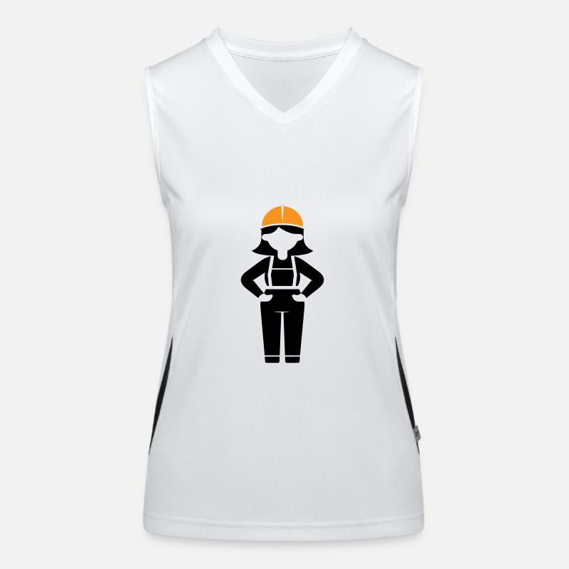 Construction Worker Woman Women's Functional Contrast Tank Top