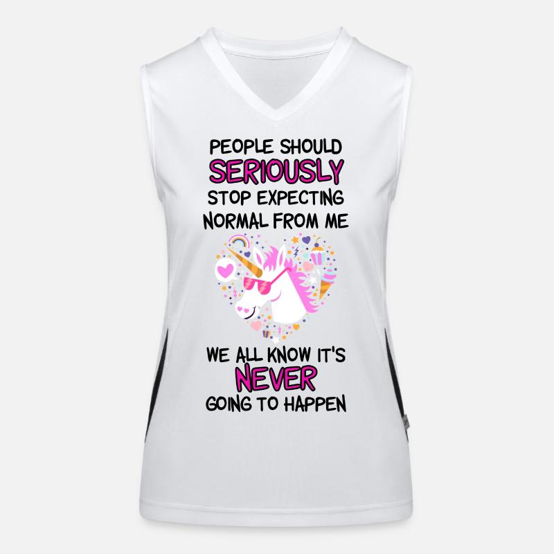 People should stop expecting normal from me Funktionelles Kontrast-Tank Top für Frauen