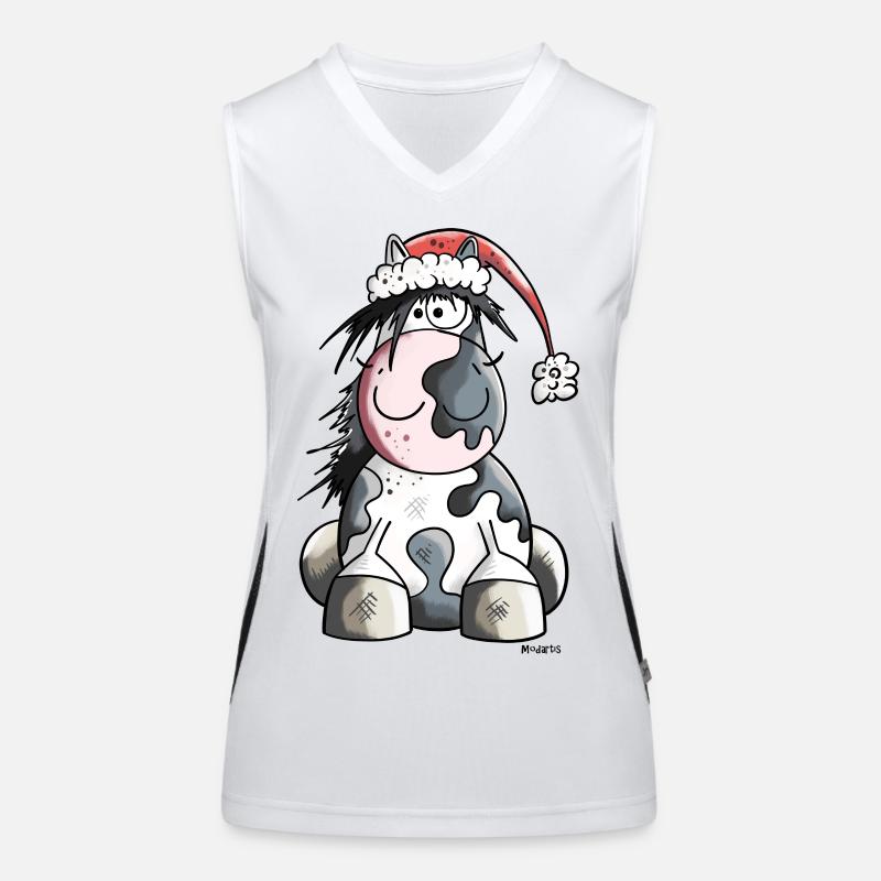 Weihnachtspferd Funktionelles Kontrast-Tank Top für Frauen