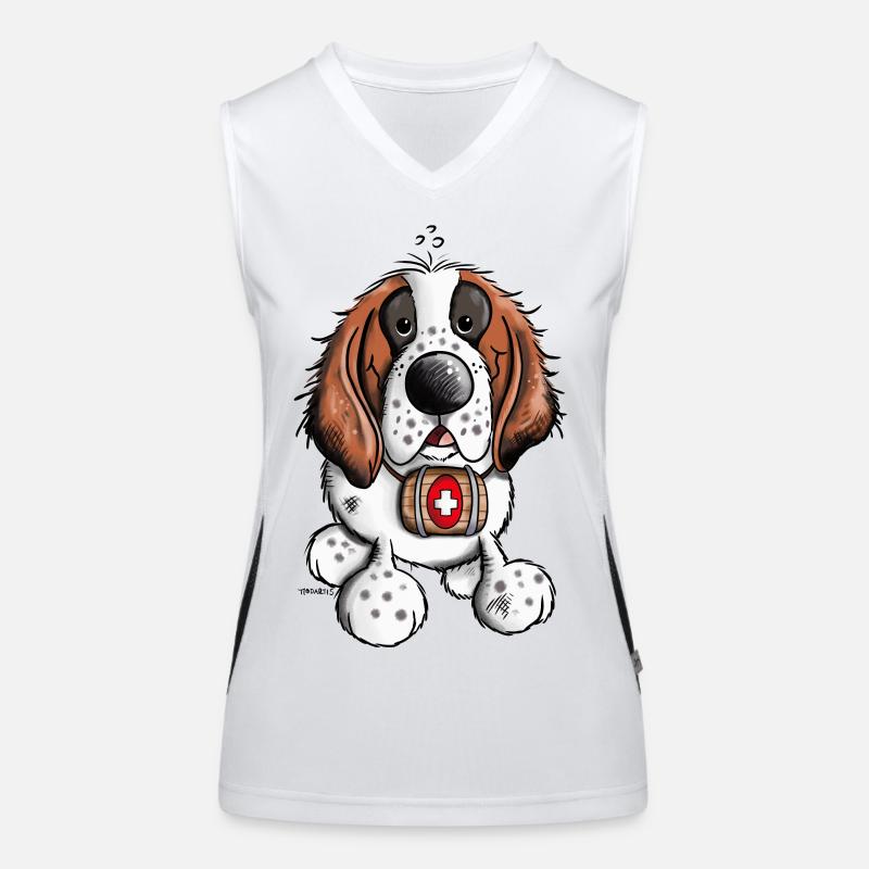 Süßer Bernhardiner Funktionelles Kontrast-Tank Top für Frauen