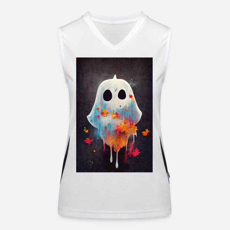 Cute Little Ghost Paint Splatter Women's Functional Contrast Tank Top
