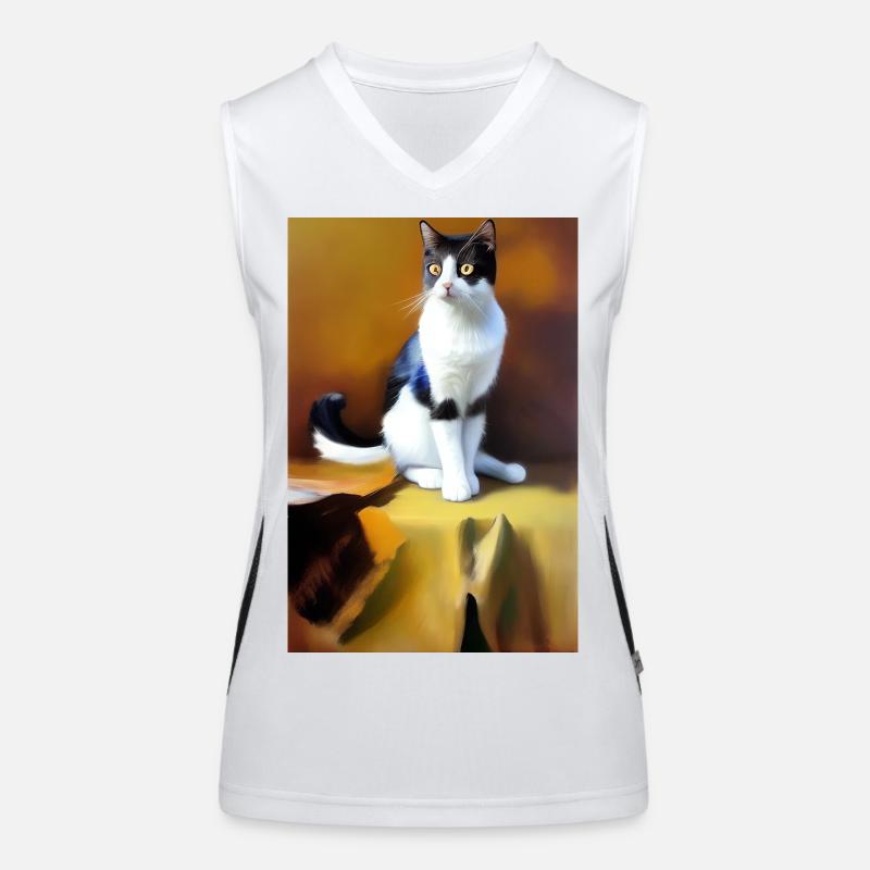 Cat Image Women's Functional Contrast Tank Top
