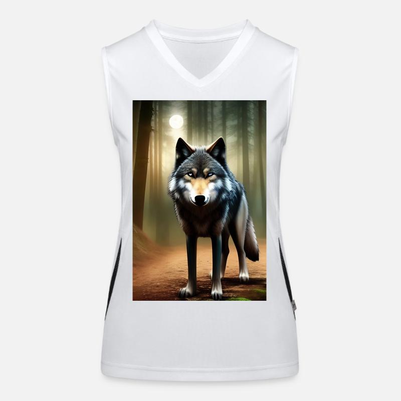 Loup dans la forêt Débardeur respirant contrasté Femme