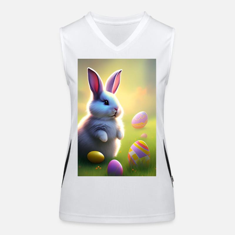 Osterhase mit Oster Eier Funktionelles Kontrast-Tank Top für Frauen