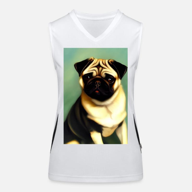 Mops Hund Funktionelles Kontrast-Tank Top für Frauen