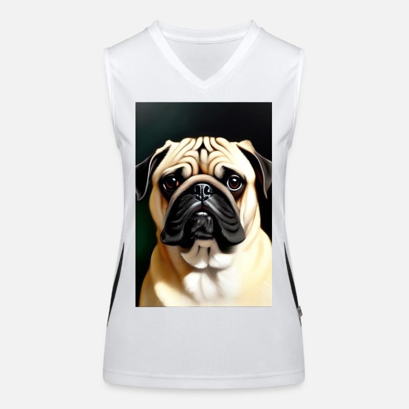 Pug Dog Women's Functional Contrast Tank Top