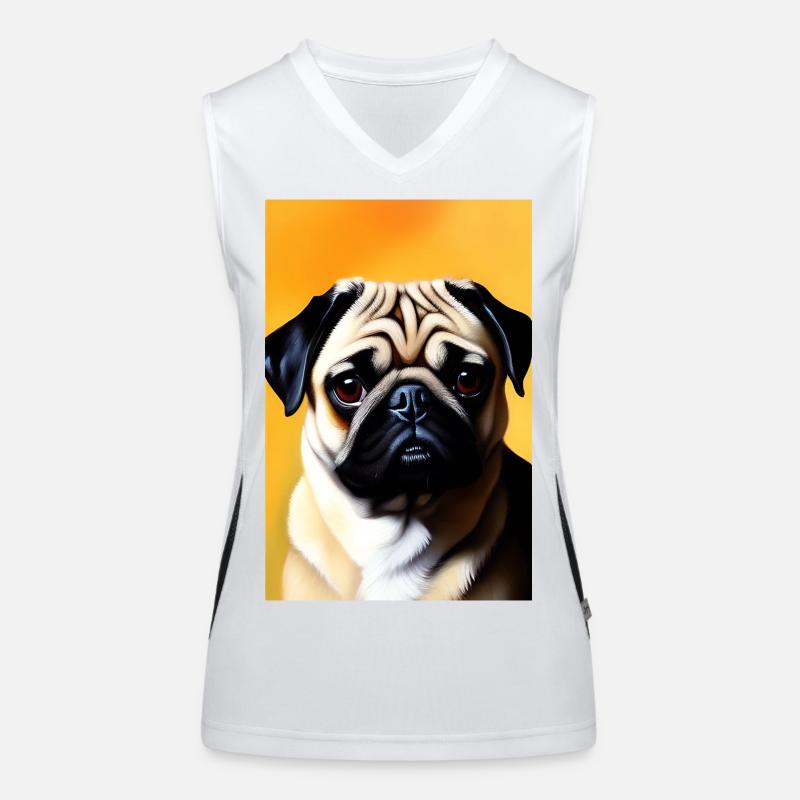 Mops Hund Funktionelles Kontrast-Tank Top für Frauen