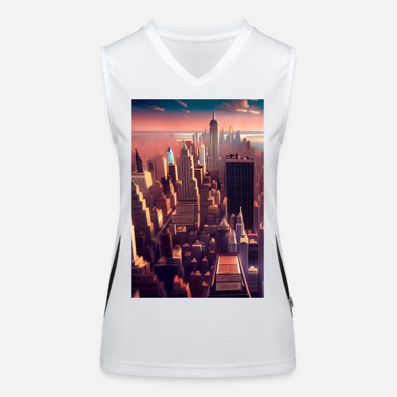 Horizon de la ville de New York Débardeur respirant contrasté Femme