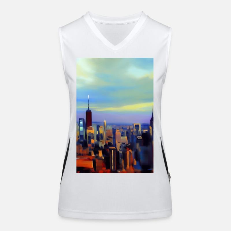New York City Skyline Women's Functional Contrast Tank Top