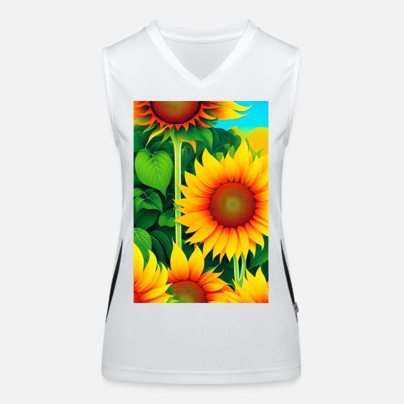 Sonnenblumen Funktionelles Kontrast-Tank Top für Frauen
