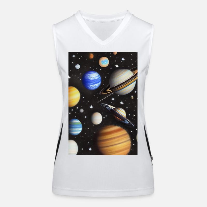 Weltall und Planeten Funktionelles Kontrast-Tank Top für Frauen