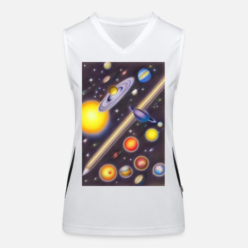 Weltall und Planeten Funktionelles Kontrast-Tank Top für Frauen