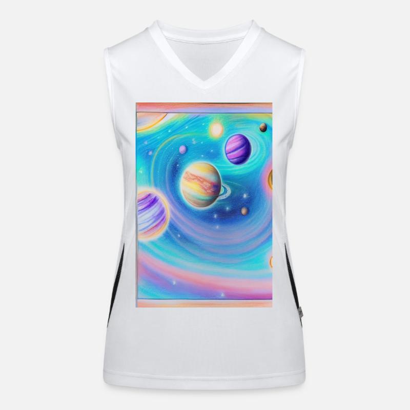 Weltall und Planeten Funktionelles Kontrast-Tank Top für Frauen