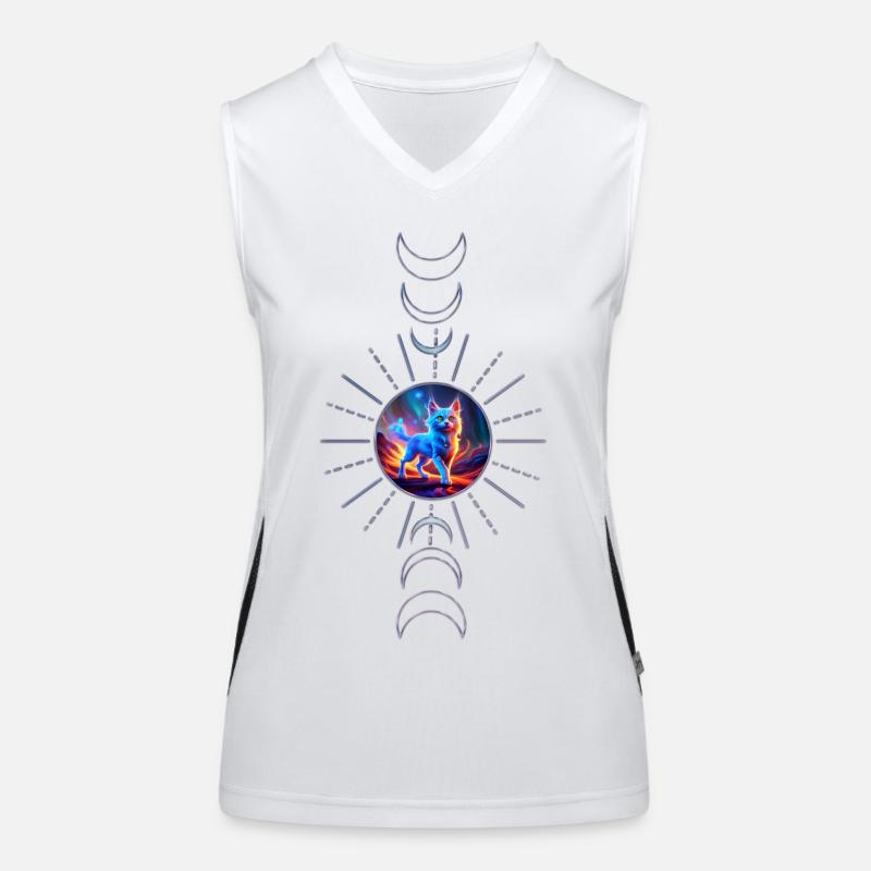 Wonderful blue cat. Women's Functional Contrast Tank Top
