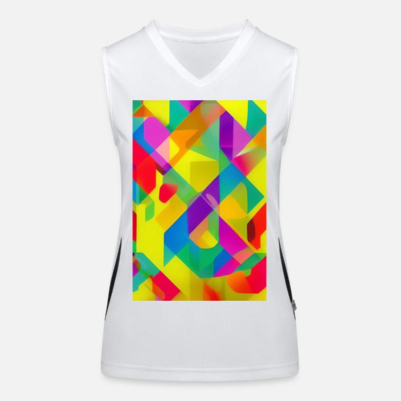 Retro Muster Bunt Funktionelles Kontrast-Tank Top für Frauen