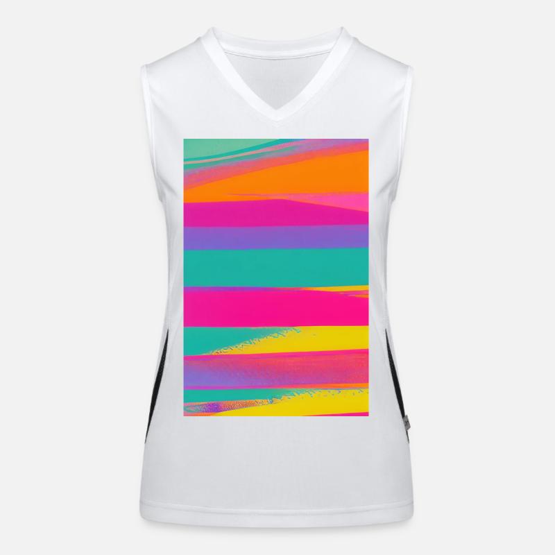 Retro Muster Bunt Funktionelles Kontrast-Tank Top für Frauen