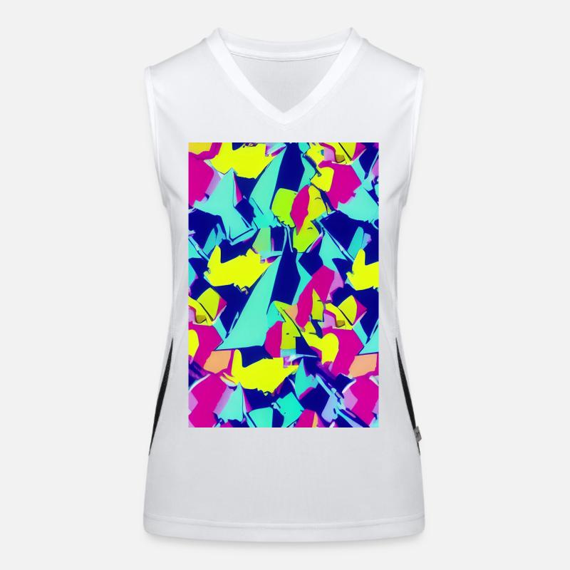 Retro Muster Bunt Funktionelles Kontrast-Tank Top für Frauen