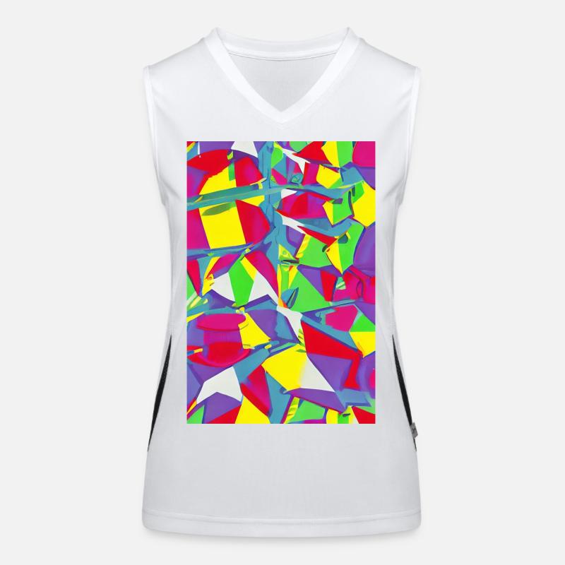 Retro Muster Bunt Funktionelles Kontrast-Tank Top für Frauen