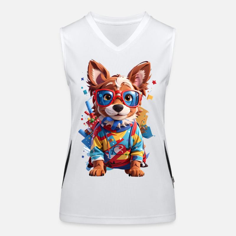 Cute 3D Dog Women's Functional Contrast Tank Top