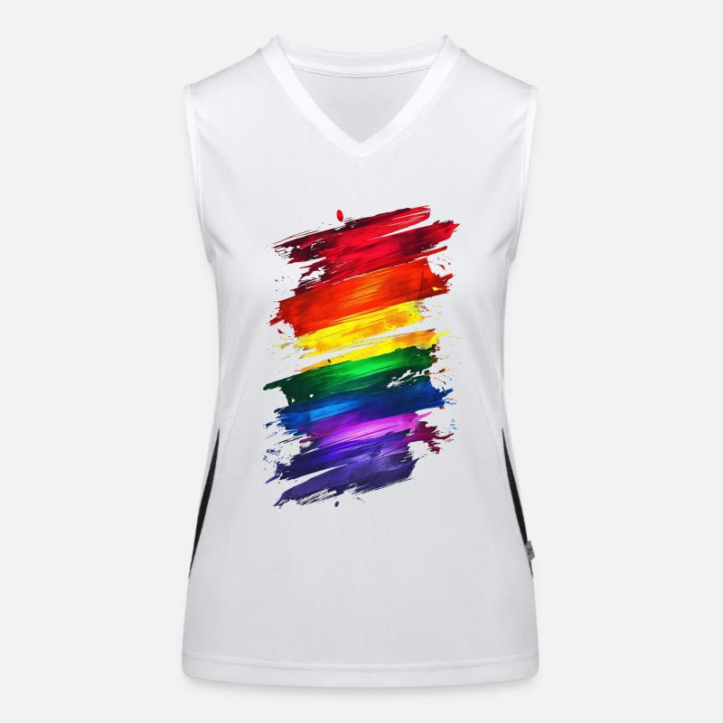 Abstrait Rainbow Pride Design - Art vibrant Débardeur respirant contrasté Femme