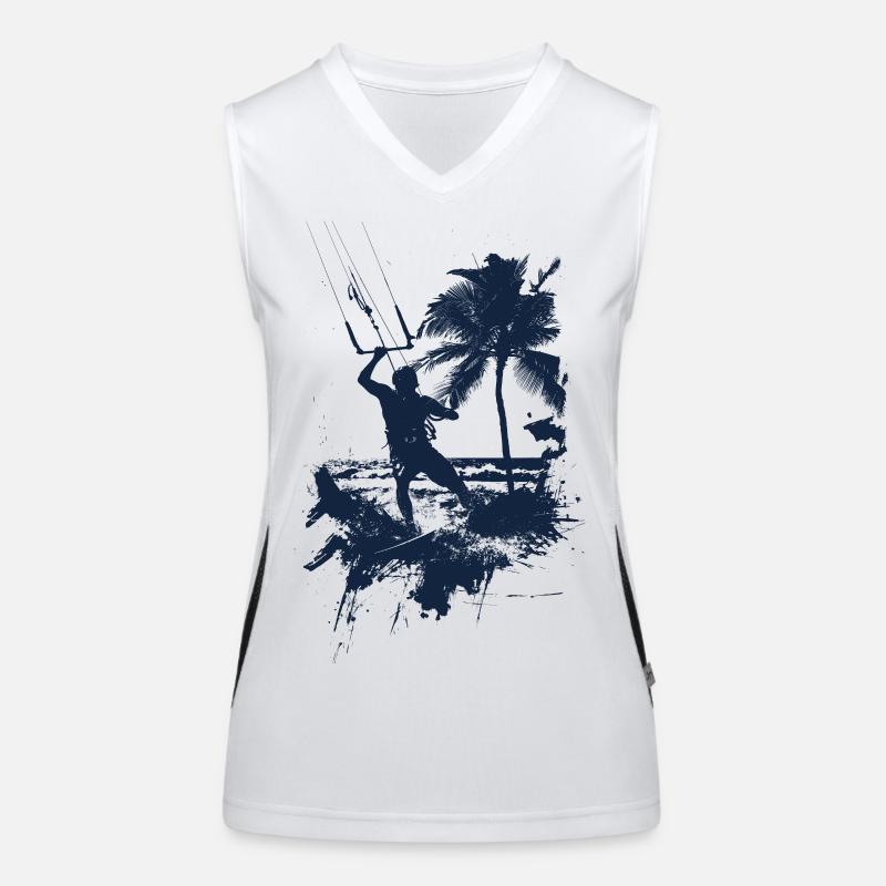 Kitesurf monochrome bleu Débardeur respirant contrasté Femme