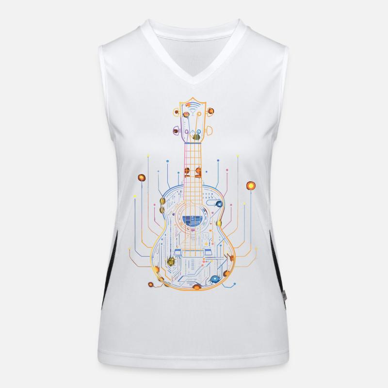 Ukulele Drawing Women's Functional Contrast Tank Top