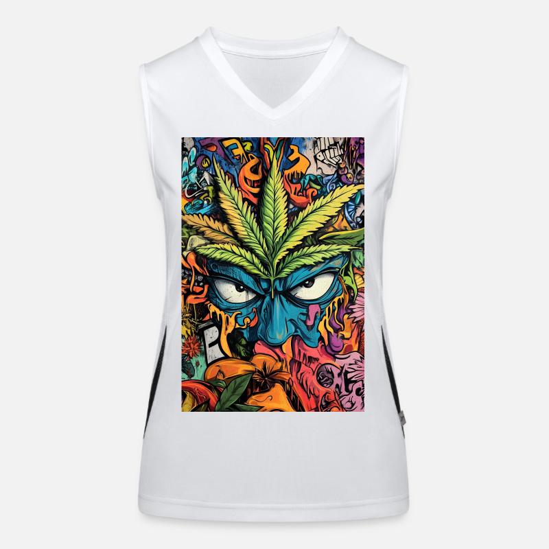 Kaléidoscope Graffiti Cannabis Débardeur respirant contrasté Femme