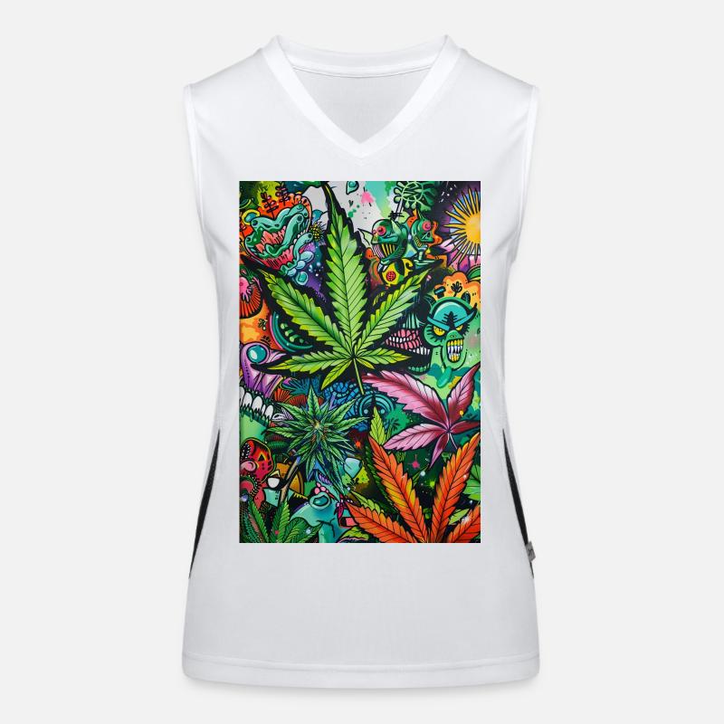 Psychedelic Leaf World Débardeur respirant contrasté Femme