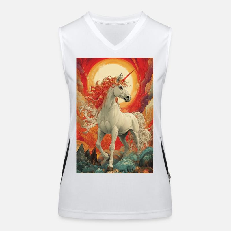 Licorne Ciel de Feu Débardeur respirant contrasté Femme