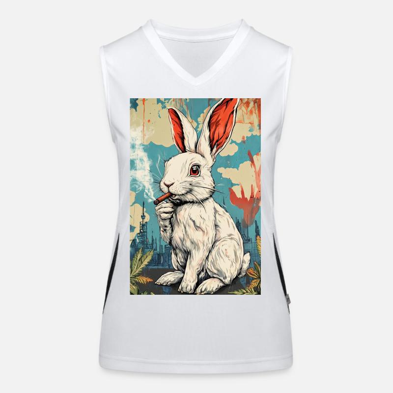 GraffitiHase Zigarette Funktionelles Kontrast-Tank Top für Frauen