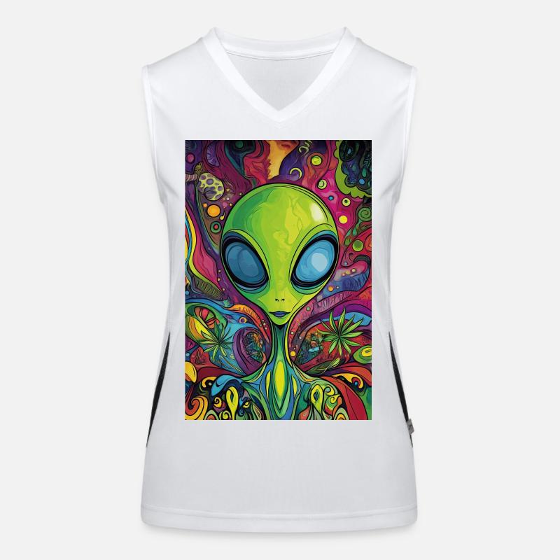 Psychedelischer Alien Neonrausch Funktionelles Kontrast-Tank Top für Frauen