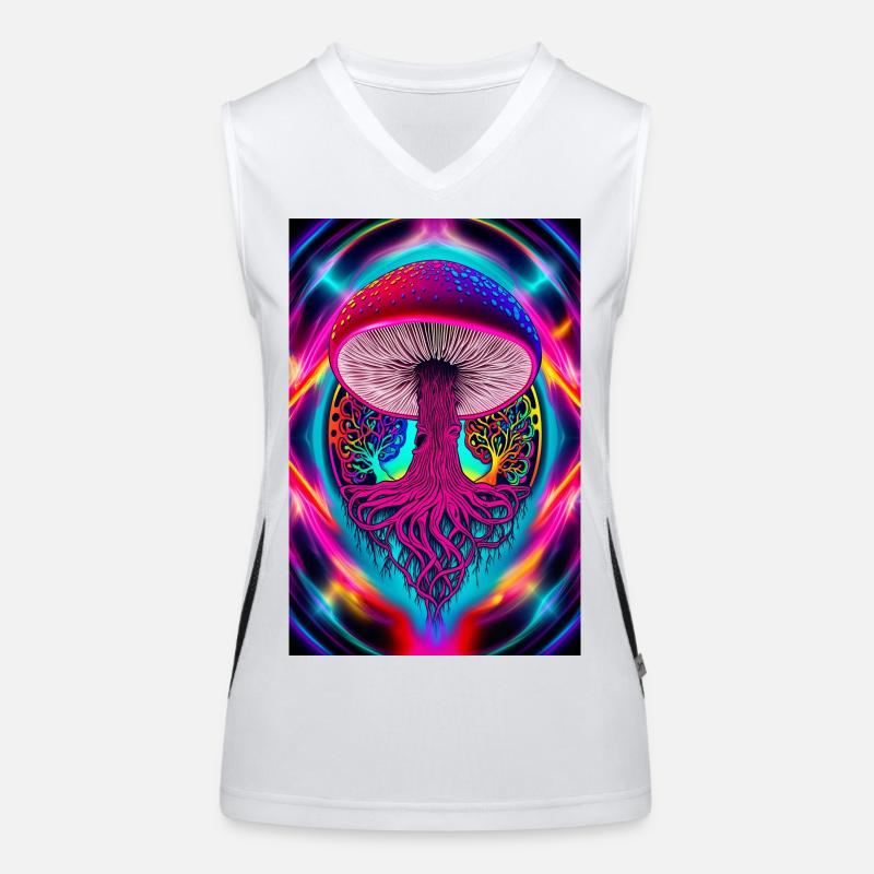 Psychedelic Mushroom Women's Functional Contrast Tank Top