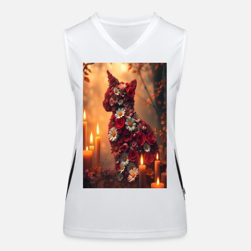 Blumen Katze Funktionelles Kontrast-Tank Top für Frauen
