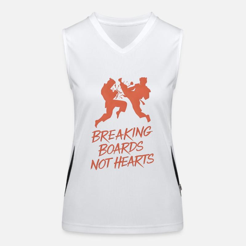 Breaking Boards Not Hearts Funktionelles Kontrast-Tank Top für Frauen