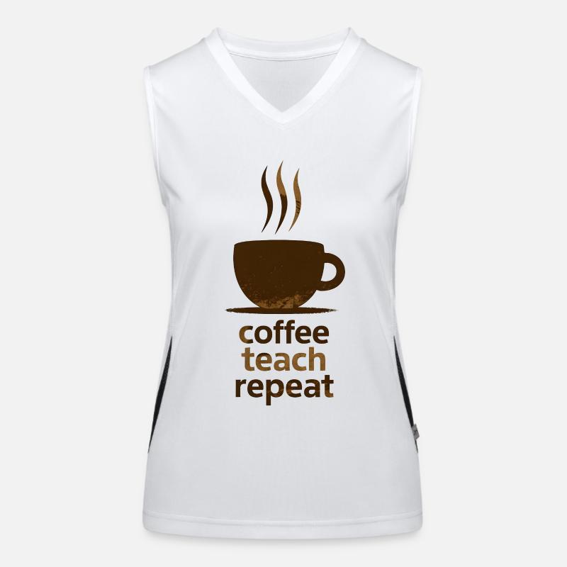 Coffee, Teach, Repeat Women's Functional Contrast Tank Top