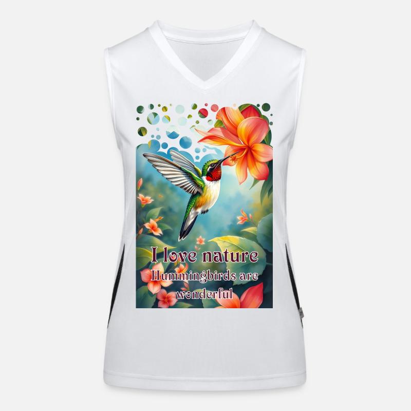 Ich liebe die Natur Kolibris sind einzigartig Funktionelles Kontrast-Tank Top für Frauen
