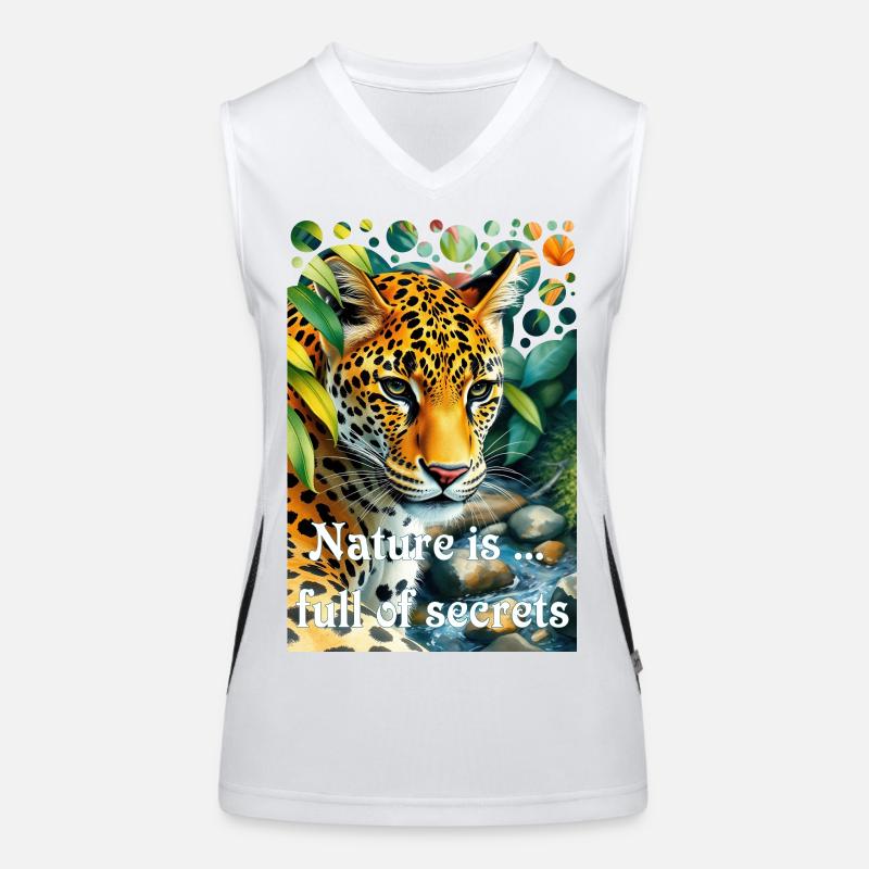 Léopard dans la jungle La nature regorge de secrets Débardeur respirant contrasté Femme