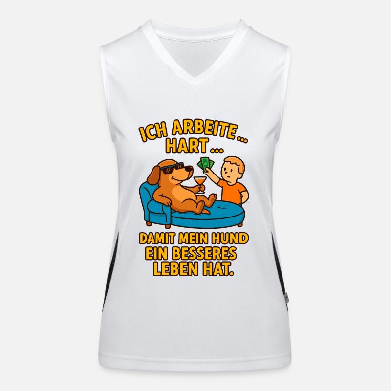 Hundeliebe durch harte Arbeit Funktionelles Kontrast-Tank Top für Frauen