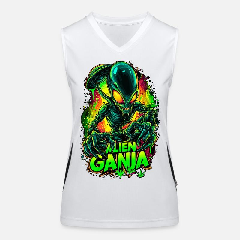 Alien Ganja Funktionelles Kontrast-Tank Top für Frauen