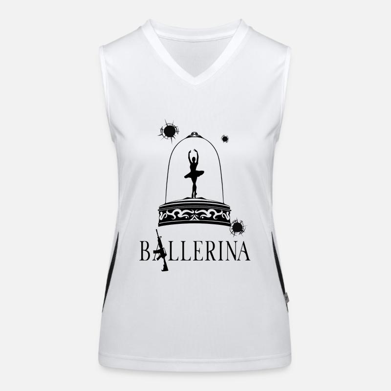 Danseuse dans une grêle de balles – balleuse expressive Débardeur respirant contrasté Femme