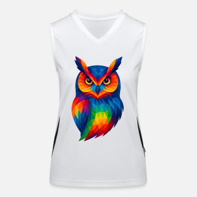 WPAP Style Animals - Owl Women's Functional Contrast Tank Top